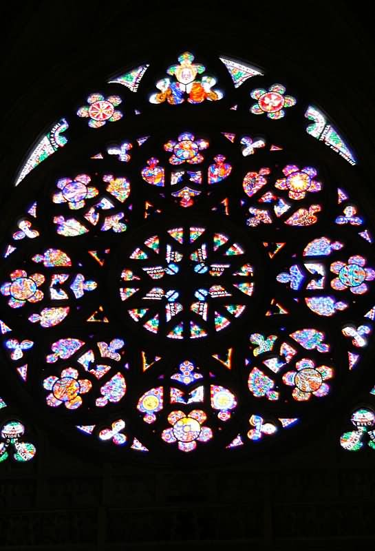 Beautiful Stained Glass Window Inside The St. Vitus Cathedral