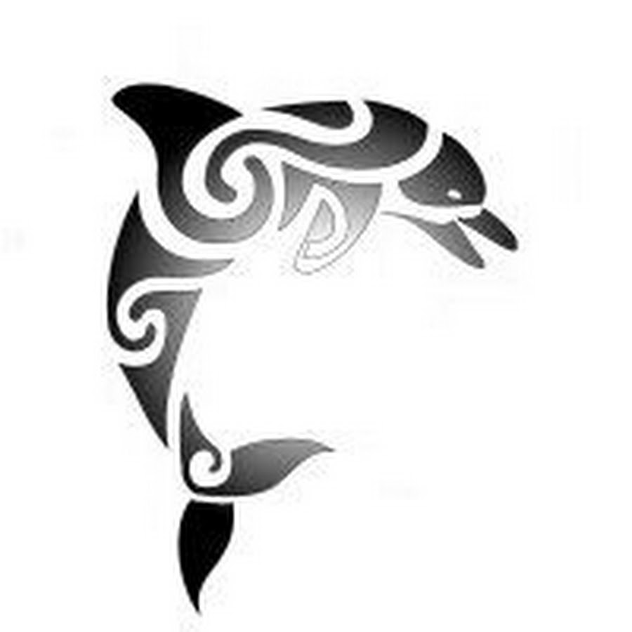 Black And Grey Dolphin Tattoo Design