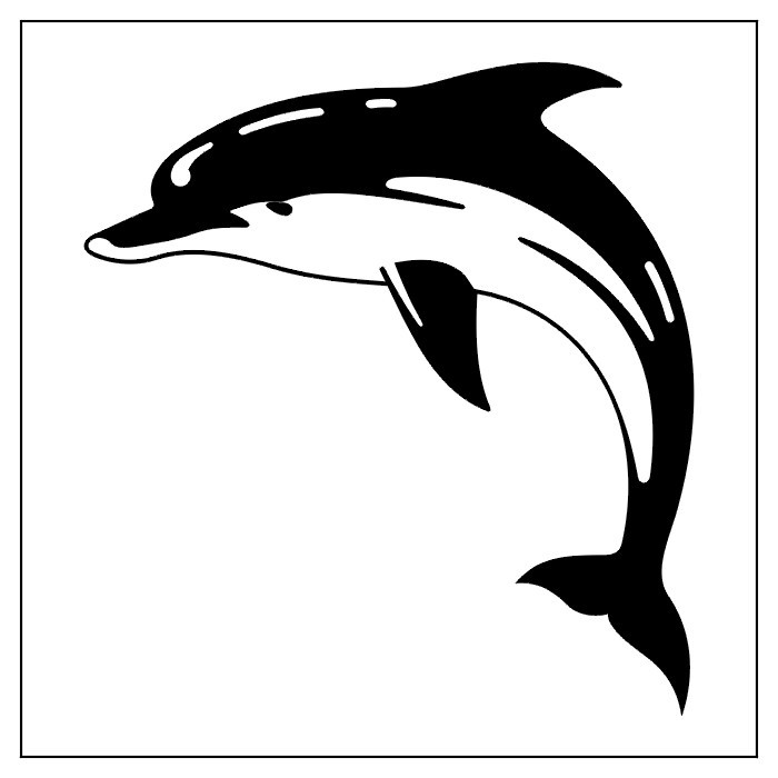 Black And White Dolphin Tattoo Design