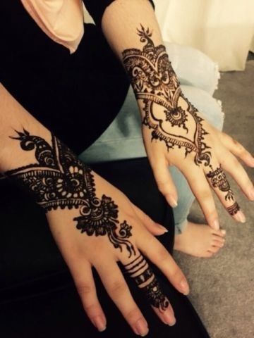 Black Henna Tattoo On Both Hand