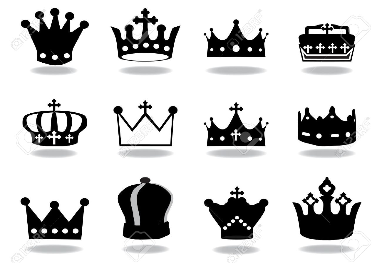 Black Ink King Crown Tattoo Designs