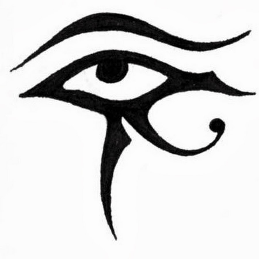 Black Ink Tribal Anubis Eye Tattoo Design