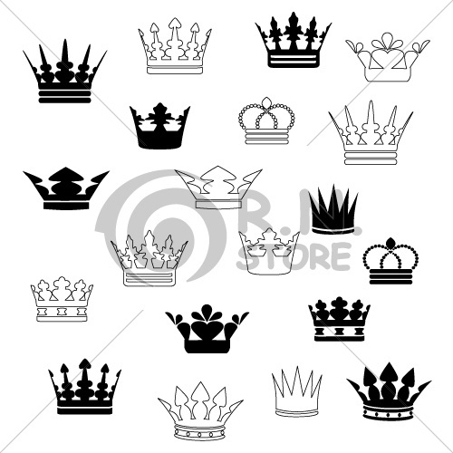Black King Crown Tattoo Flash