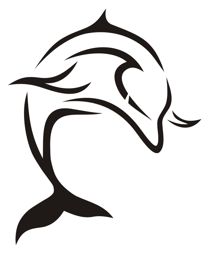 Black Tribal Dolphin Tattoo Design Idea