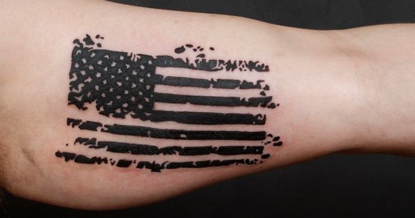 Black USA Military Flag Tattoo Design
