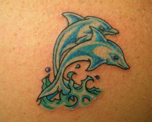 Blue Dolphin Tattoos Design
