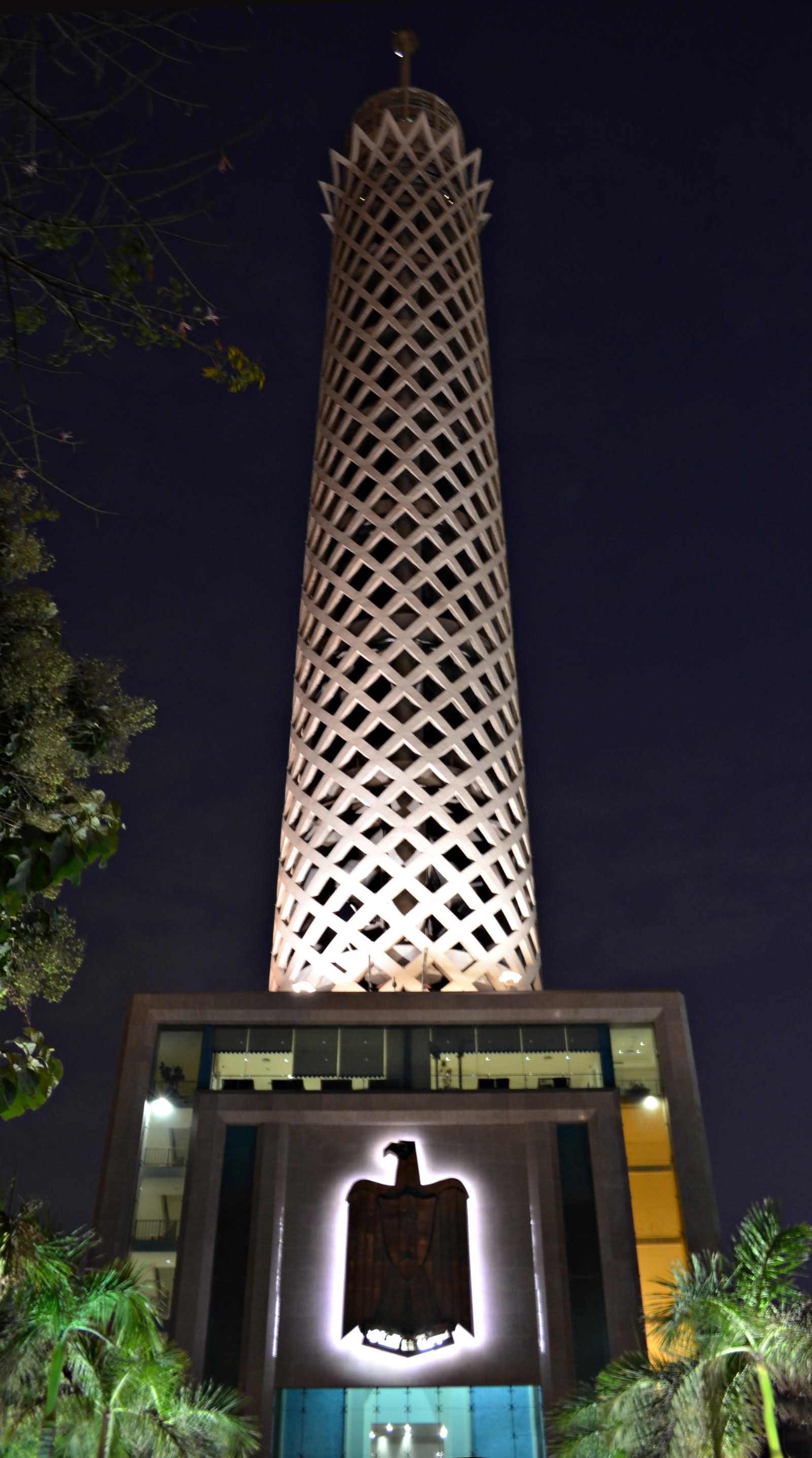 Cairo Tower At Night From Below