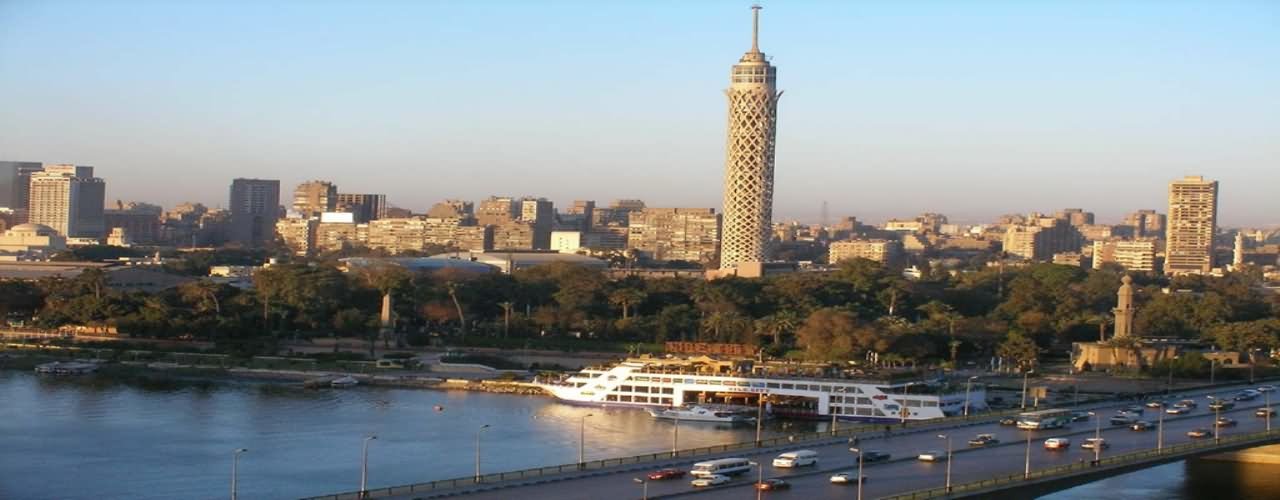 Cairo Tower On The Bank Of Nile river