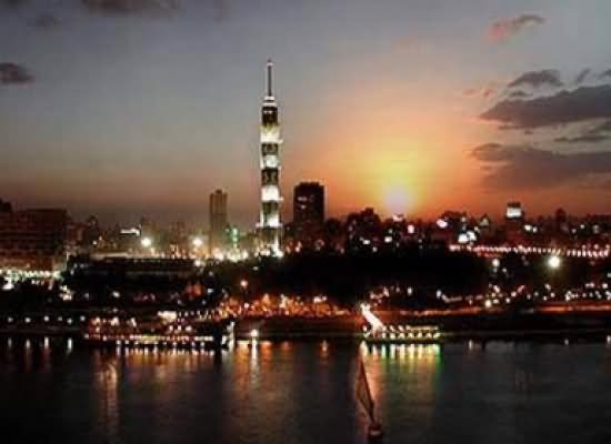 Cairo Tower Sunset View Image