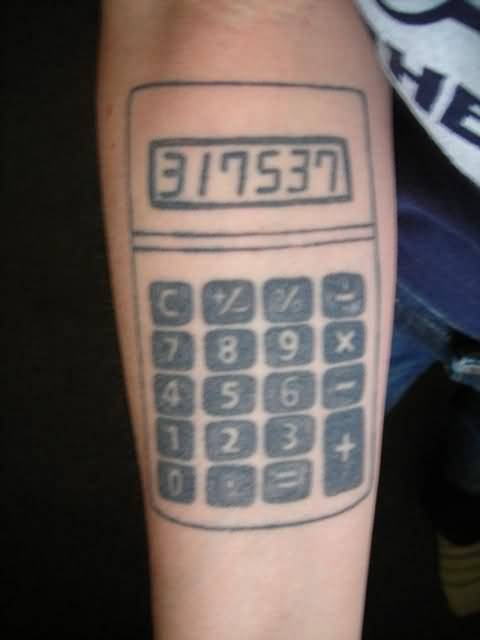Calculator Geek Tattoo On Arm