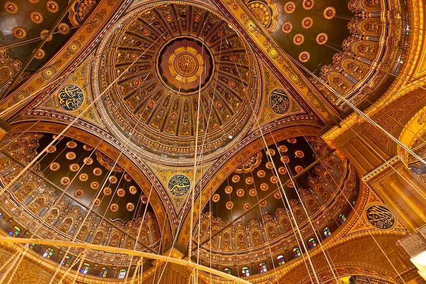 Ceiling Of The Mosque Of Muhammad Ali Inside Picture