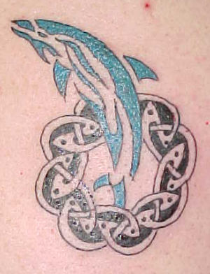 Celtic And Tribal Dolphin Tattoo