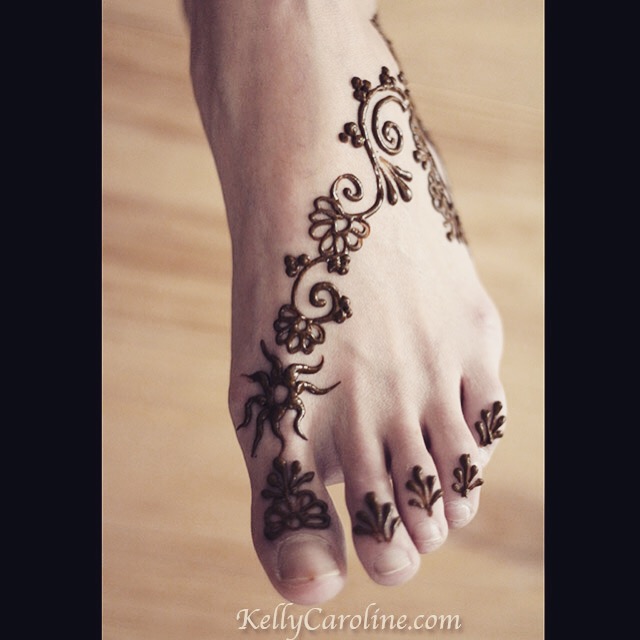 Classic Henna Tattoo On Left Foot By Kelly Caroline