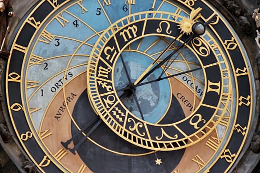 Closeup Of Astronomical Clock At Old Town Square
