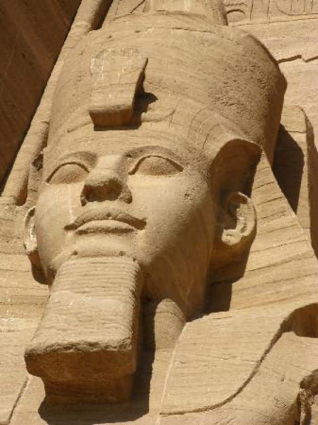 Closeup Of Face Of Ramses At The Abu Simbel