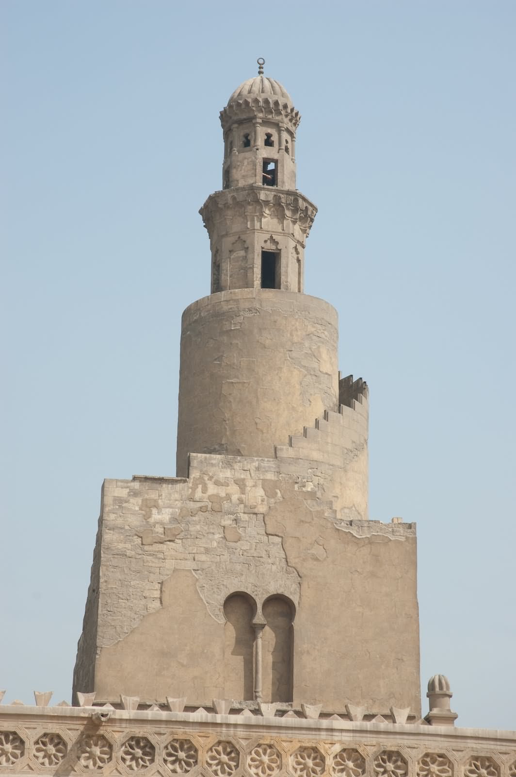 Closeup Of Spiral Minaret At Ibn Tulun Mosque
