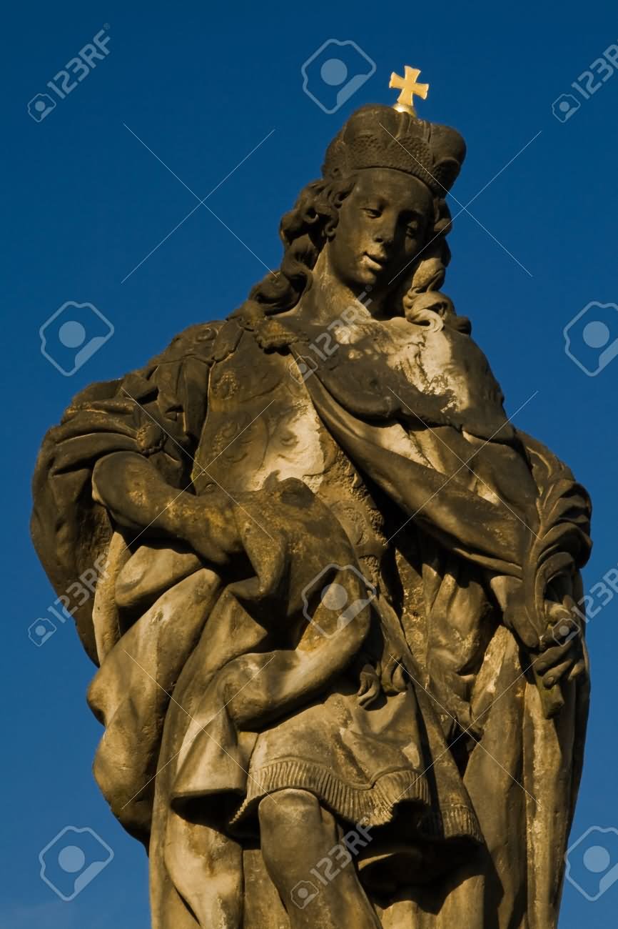 Closeup Of St. Vitus Statue At The Charles Bridge