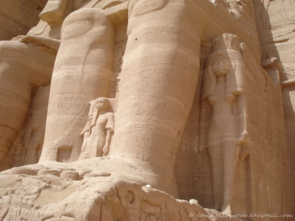 Closeup Of The Base Of Ramesses In Front Of Abu Simbel Temple