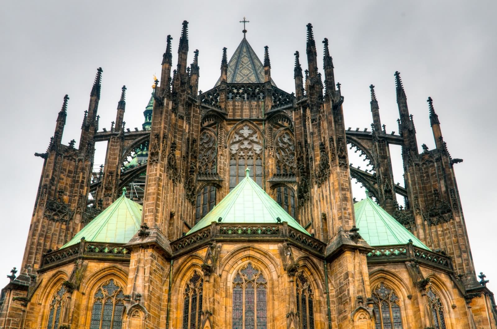 Closeup Of The Top Of St. Vitus Cathedral