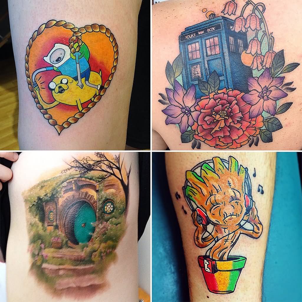 Colorful Geek Tattoo Ideas