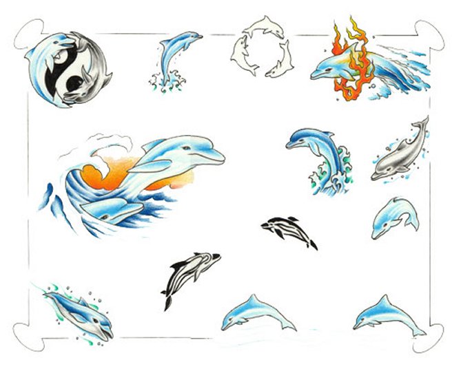 Colored Dolphin Tattoos Design And Ideas