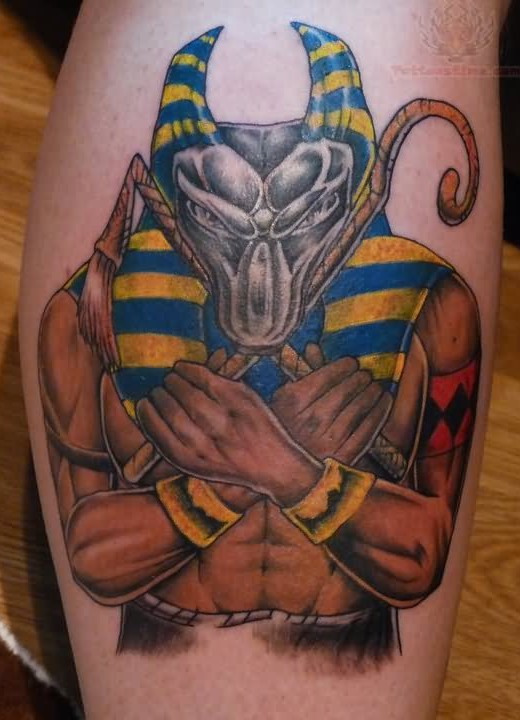 Colored Egyptian Anubis Tattoo