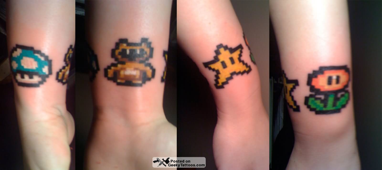 Colored Geek Tattoos On Arm