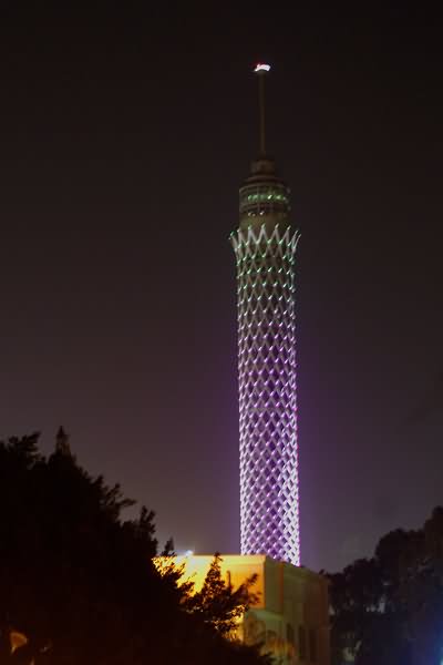 Colorful Cairo Tower Night View