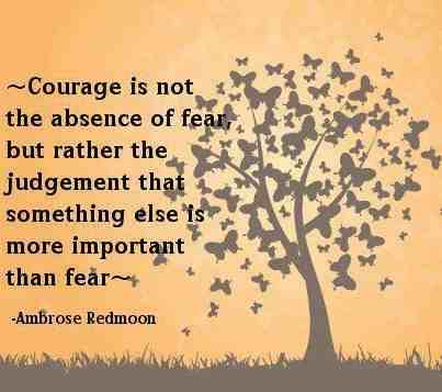 Courage is not the absence of fear but rather the judgement that something is more important than fear.