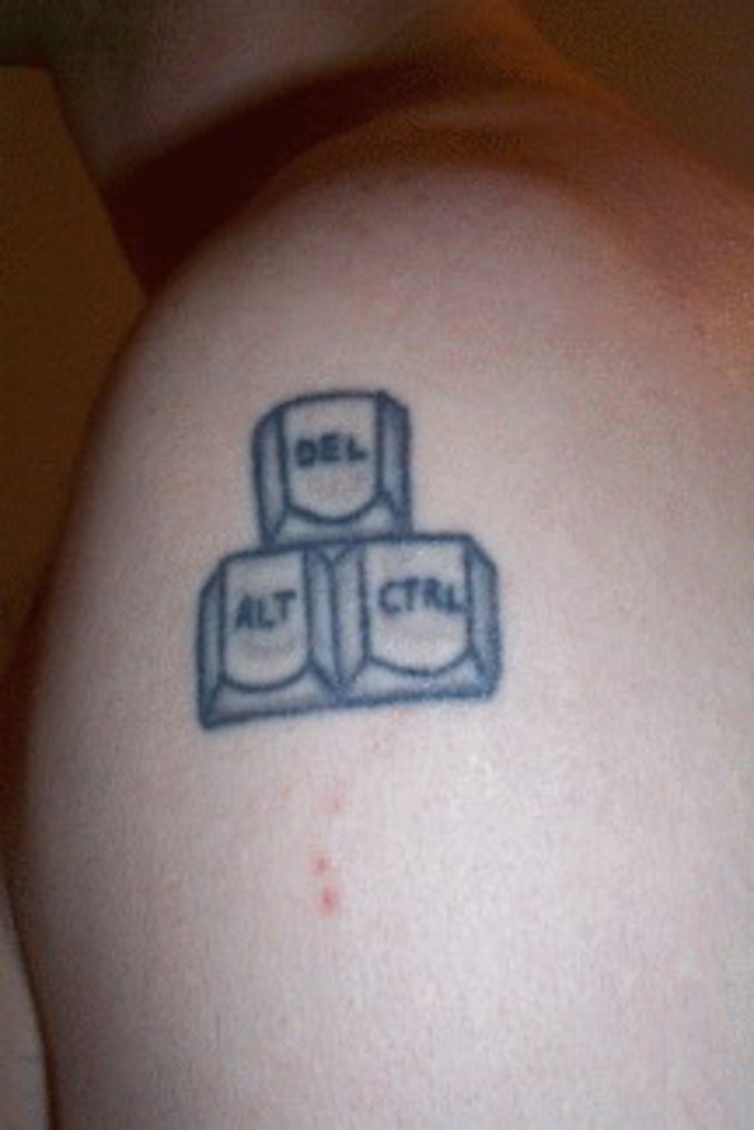 Ctrl Alt Del Geek Tattoos On Shoulder