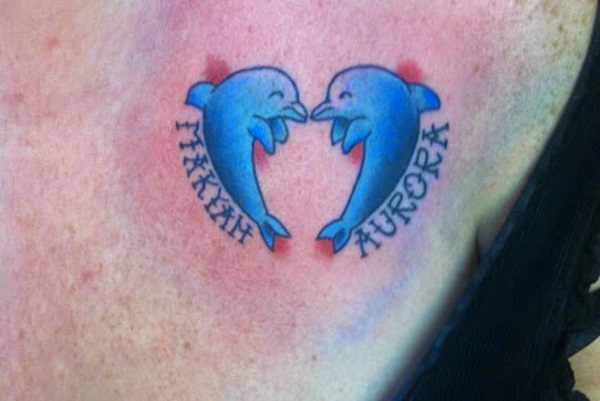 Cute Blue Dolphin Tattoos Ideas