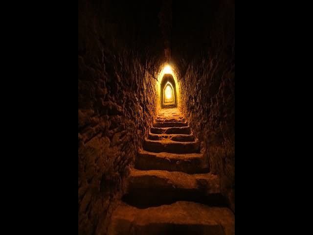 Dark Passage Way Inside the Egyptian Pyramid