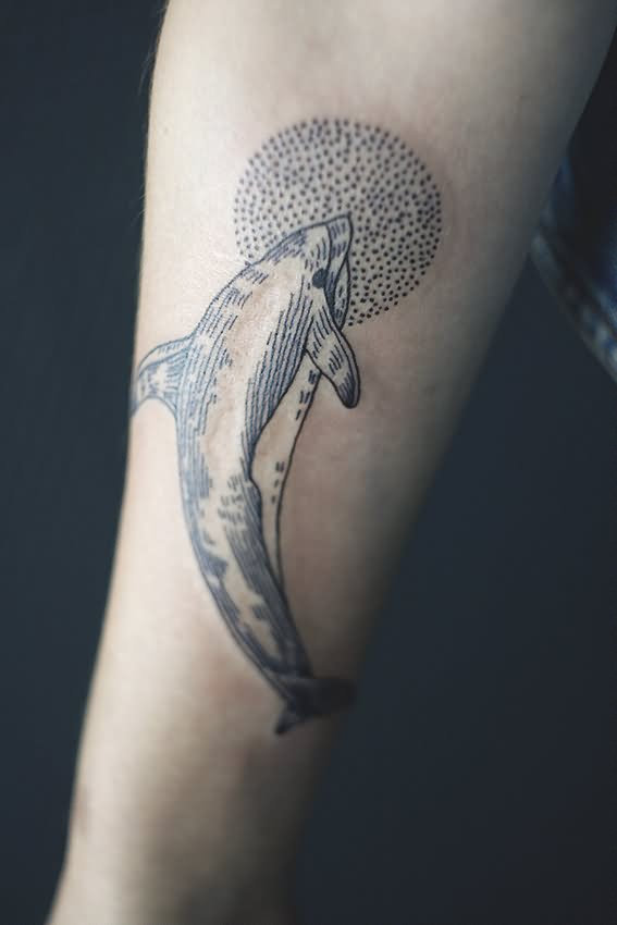Dolphin Tattoo On Forearm by Diana Katsko