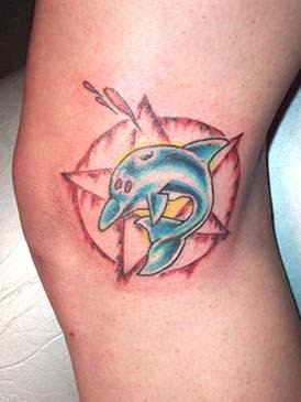 Dolphin Tattoo On Leg Side