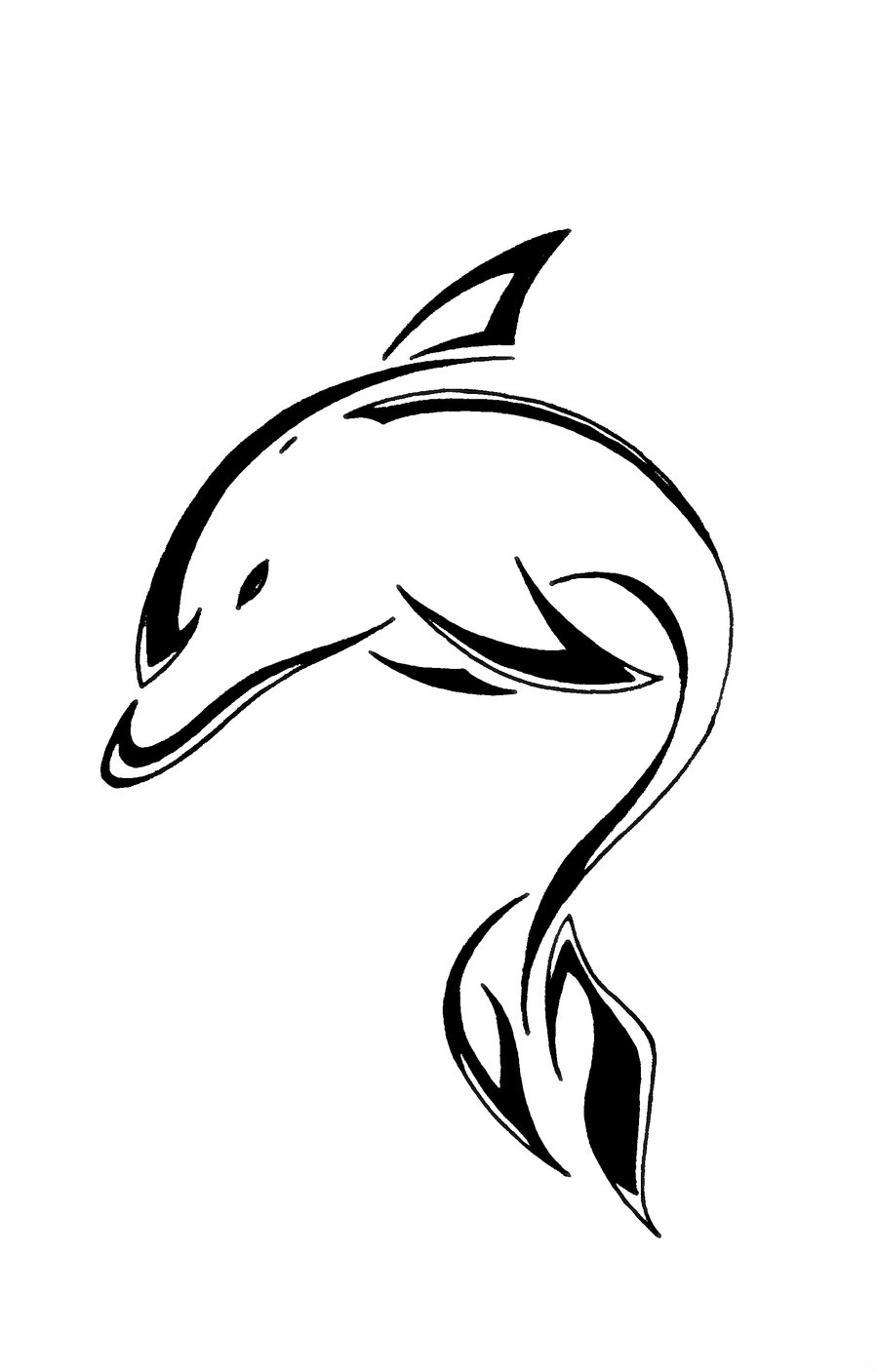 Dolphin Tribal Tattoo Design