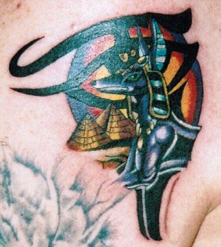 Egyptian Eye And Anubis Tattoo