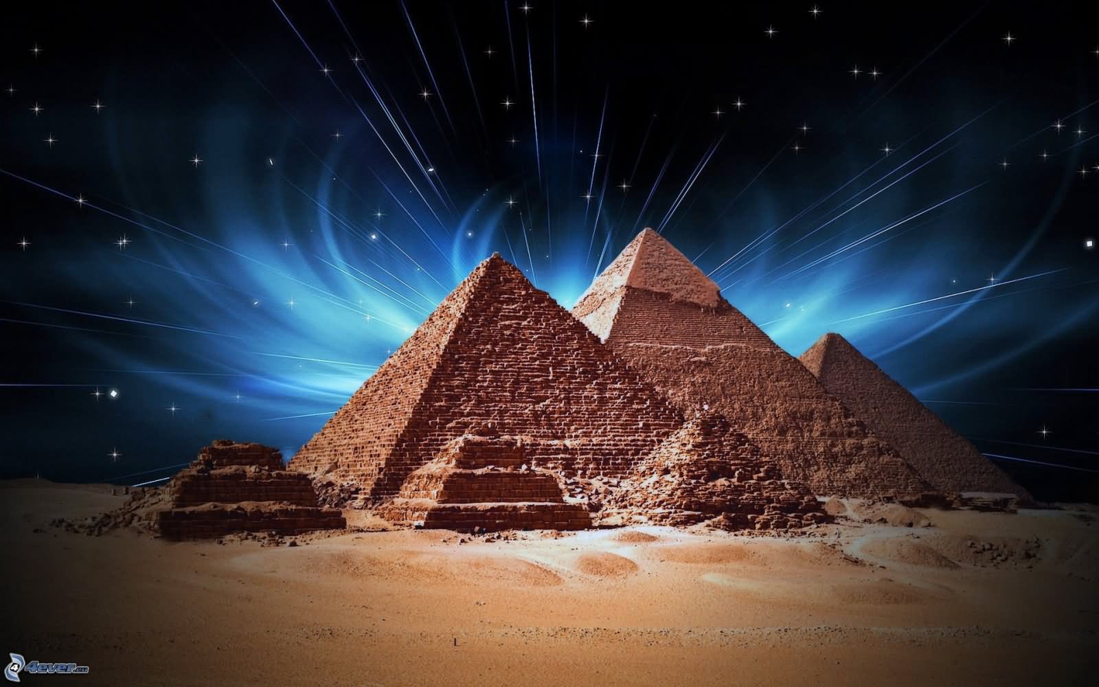 Egyptian Pyramid Of Giza At Night