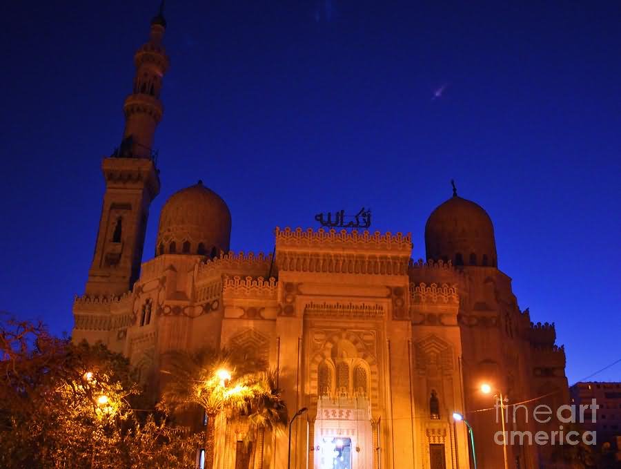 Entrance Of El-Mursi Abul Abbas Mosque Night View