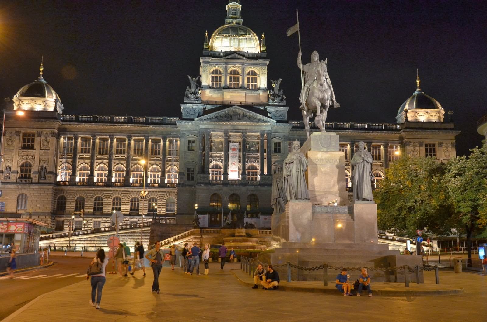 From The South Eastern End Of Wenceslas Square At Night