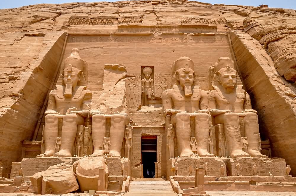 Front Of Abu Simbel In Egypt