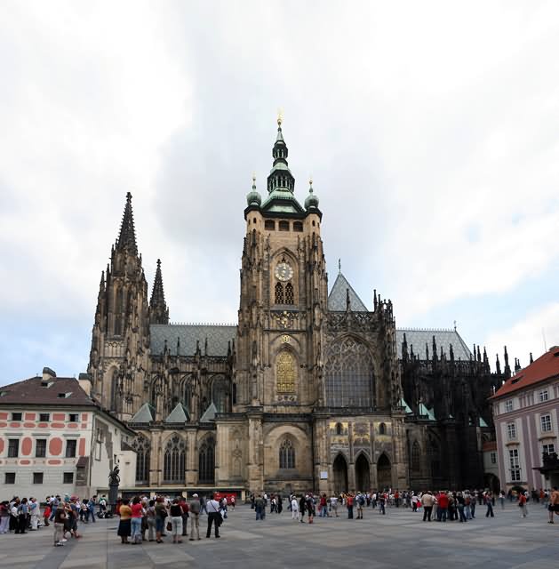Front Picture Of The St. Vitus Cathedral, Prague