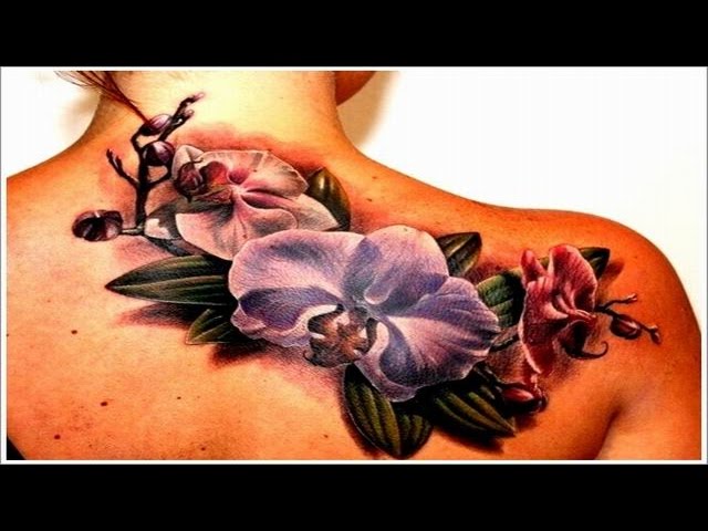 Girl Upper Back Orchid Tattoos
