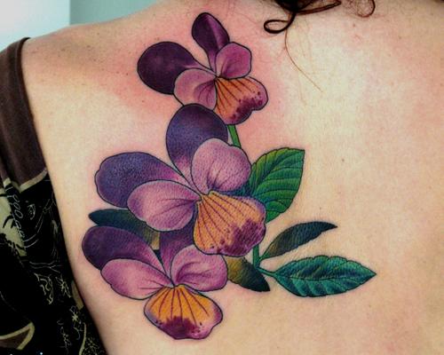 Girl With Beautiful Orchid Flower Tattoo