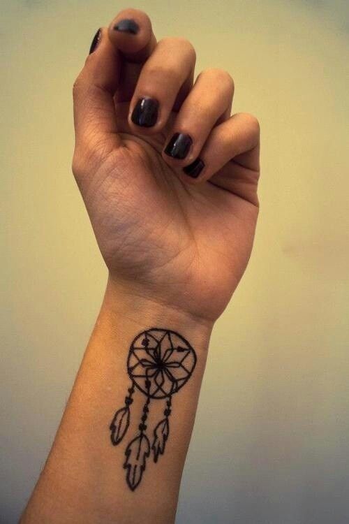 Henna Dreamcatcher Tattoo On Girl Wrist