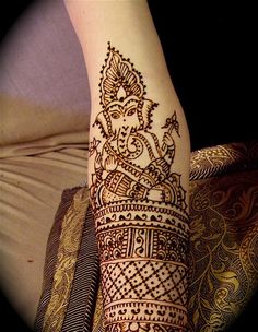 Henna Ganesh Tattoo Design For Forearm