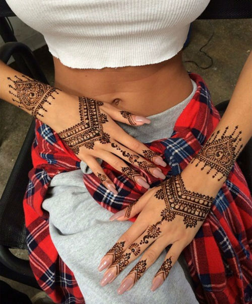 Henna Tattoo On Girl Both Hand