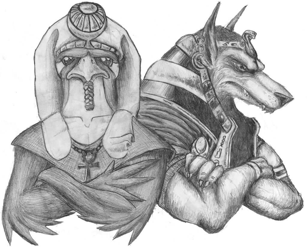 Horus Ra And Anubis and Horus Tattoos Design