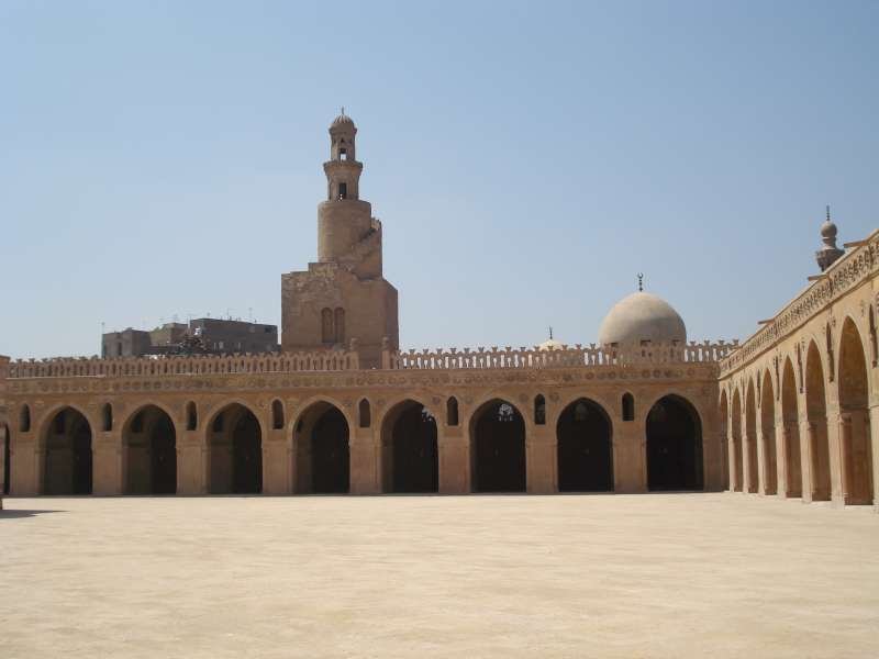 Ibn Tulun Mosque Courtyard And Spiral Minaret Picture