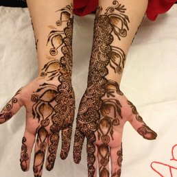 Impressive Henna Tattoo On Both Hand Palm