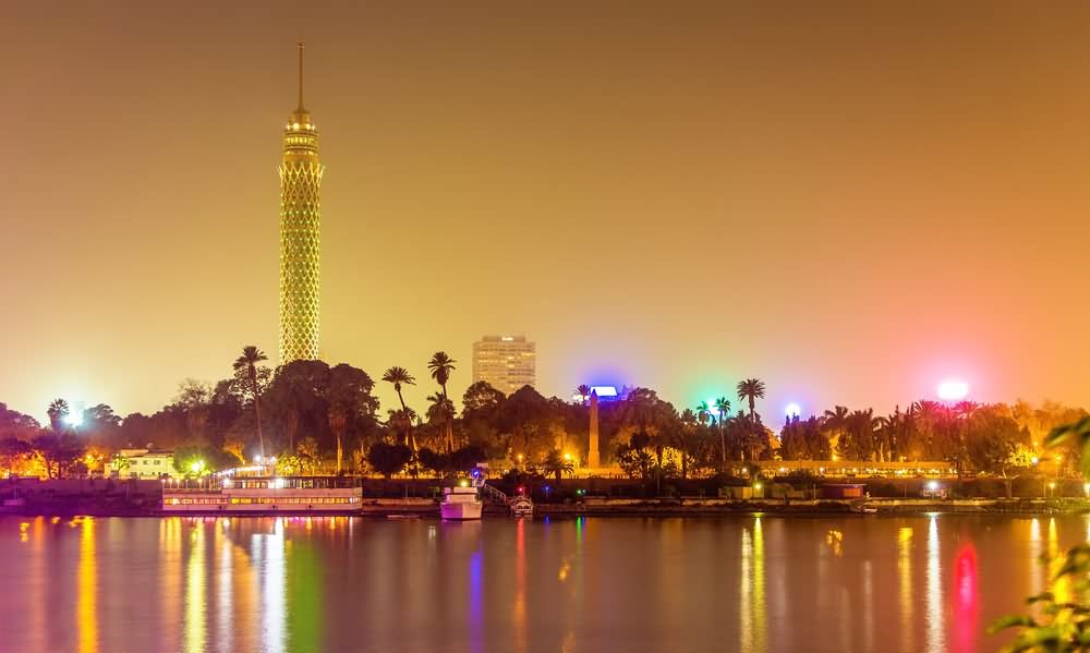 Incredible View Of The Cairo Tower During Sunset
